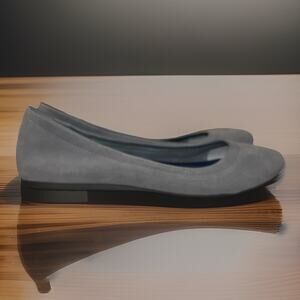 Crocs Womens Marine Faux Suede Ballet Flats Sz 8.5 GrayRubber Boho Stylish